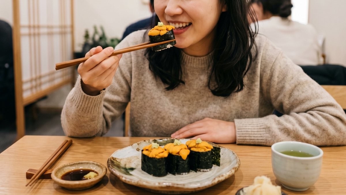 우니가 올라간 초밥. / AI툴로 생성한 자료사진. (실제와 차이가 있을 수 있음을 알립니다.)