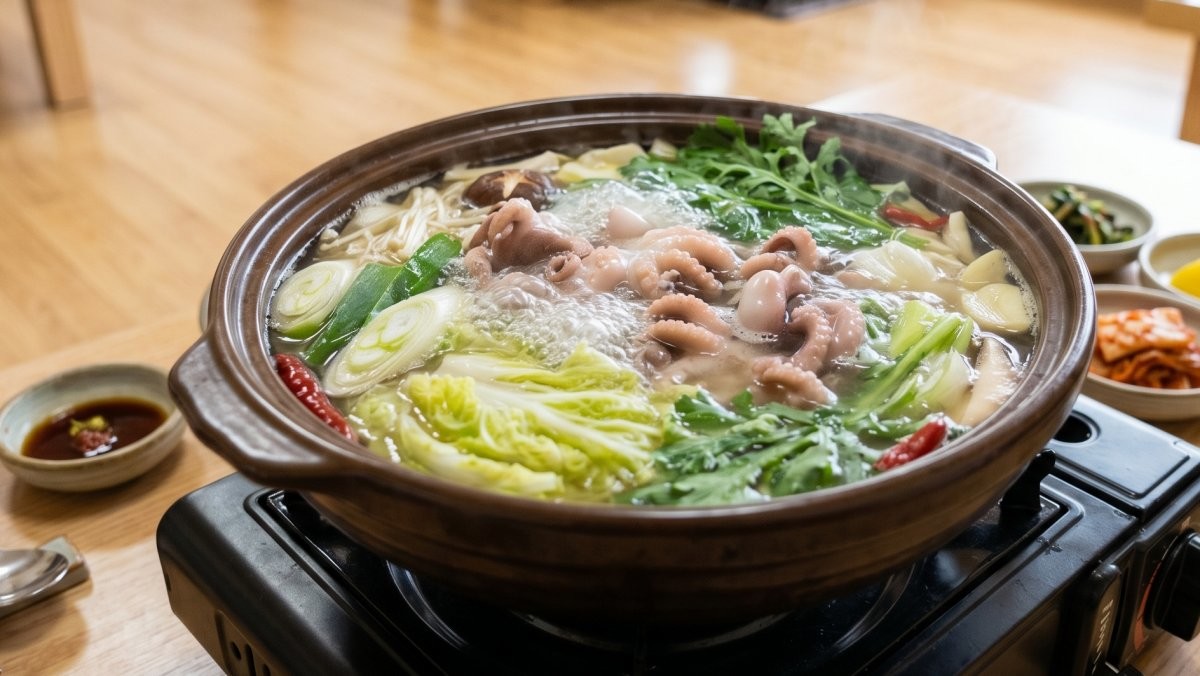 낙지 연포탕이 끓는 모습. / AI툴로 생성한 자료사진. (실제와 차이가 있을 수 있음을 알립니다.)
