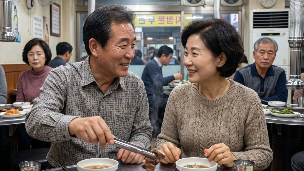 여전히 사이가 좋은 중년 부부 모습. 기사 내용 토대로 AI툴 활용해 제작한 자료사진.