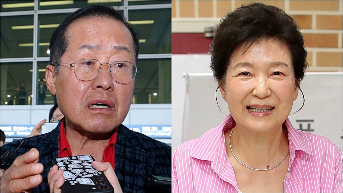 홍준표 전 대구시장과 박근혜 전 대통령. / 뉴스1
