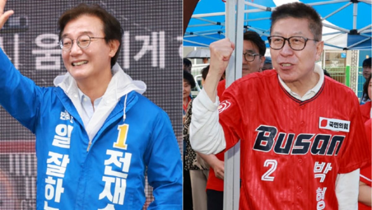 더불어민주당 전재수 후보와 국민의힘 박형준 후보 / 연합뉴스