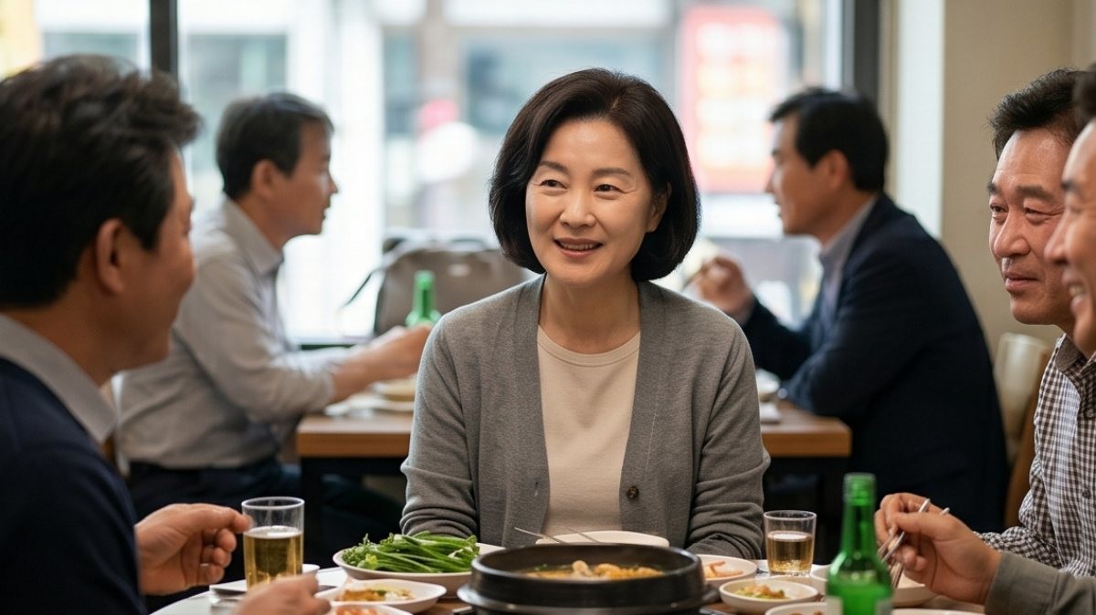 다른 사람의 이야기를 귀 담아 듣는 중년의 모습. 기사 내용 토대로 AI툴 활용해 제작한 자료사진.