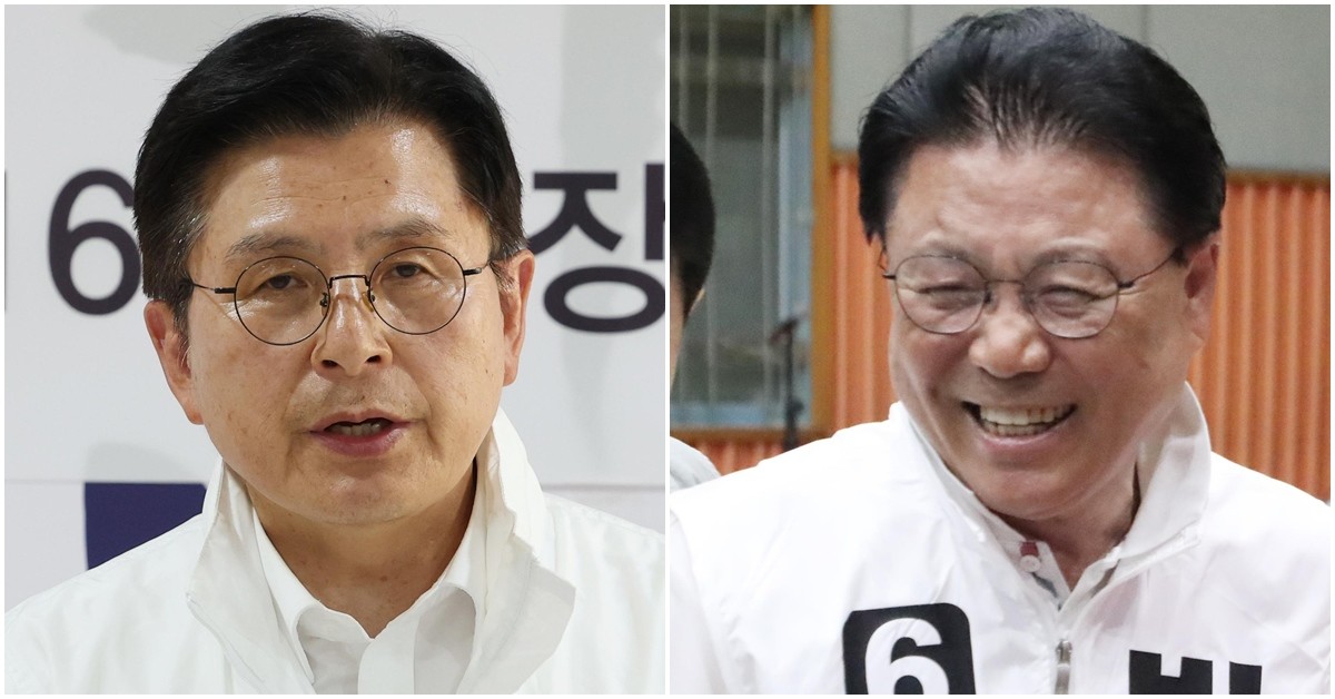 황교안 자유와혁신 경기 평택을 국회의원 재보궐선거 후보(왼쪽)와 박맹우 무소속 울산시장 선거 후보. / 뉴스1
