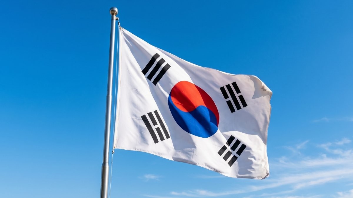 태극기가 펄럭이는 모습. AI가 생성한 자료사진.