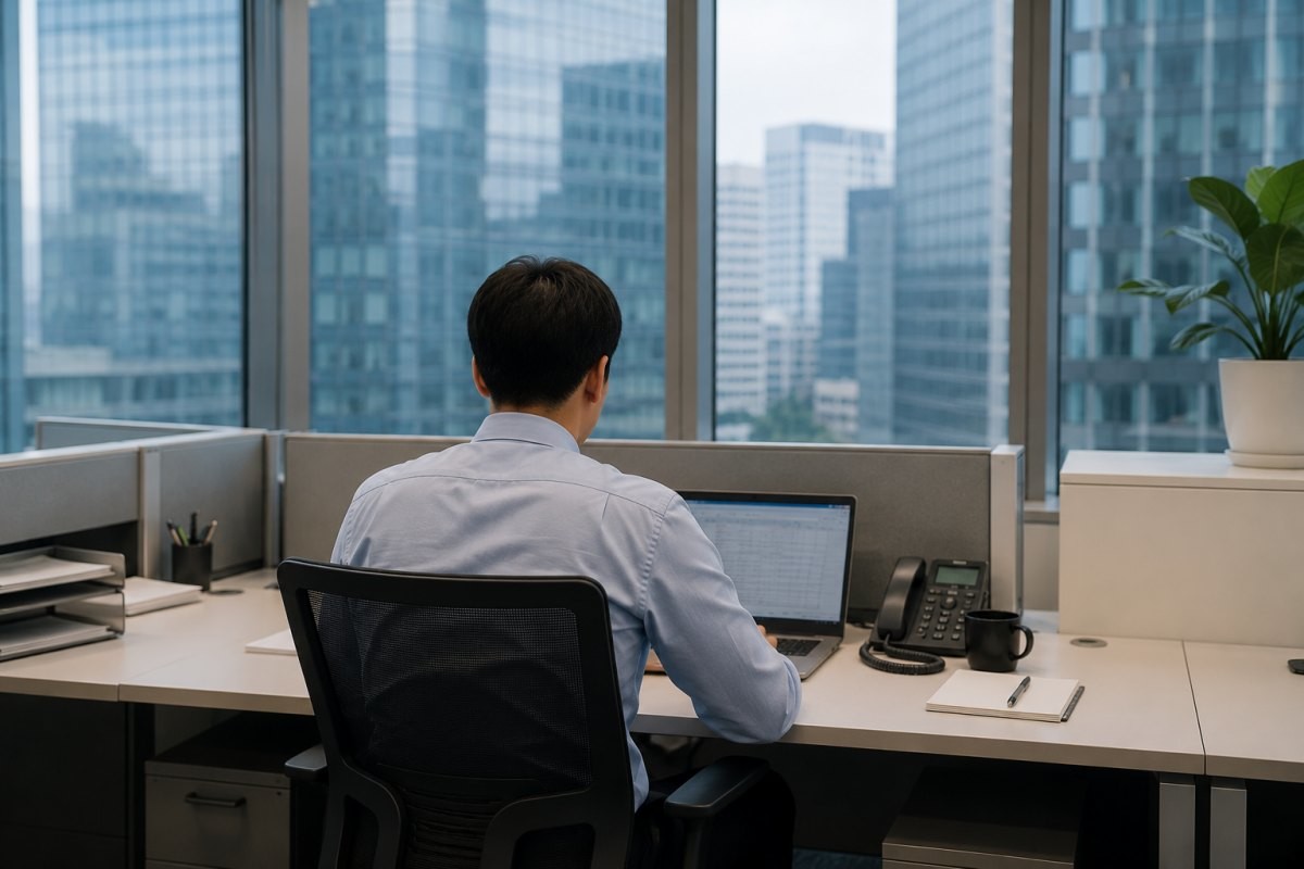 근무하는 모습 / 기사 내용을 바탕으로 제작한 AI 이미지