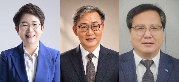 왼쪽부터 박정현 인수위원장, 이은구 인수위 부위원장, 박노동 인수위 운영간사/사진 편집=김지연 기자