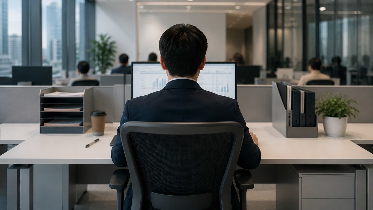 일하는 사람의 뒷모습 / 기사 내용을 바탕으로 제작한 AI 이미지