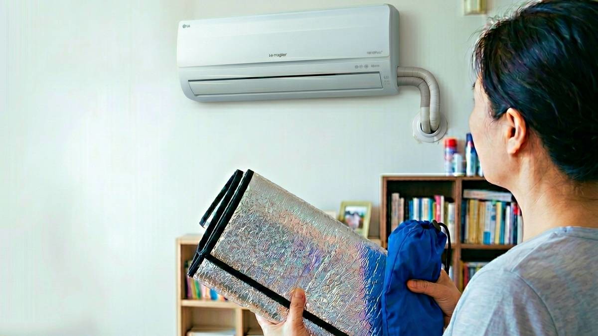 '에어컨 관련 은박 돗자리 꿀팁이 있다??' 기사 내용 토대로 AI툴 활용해 제작한 자료사진.