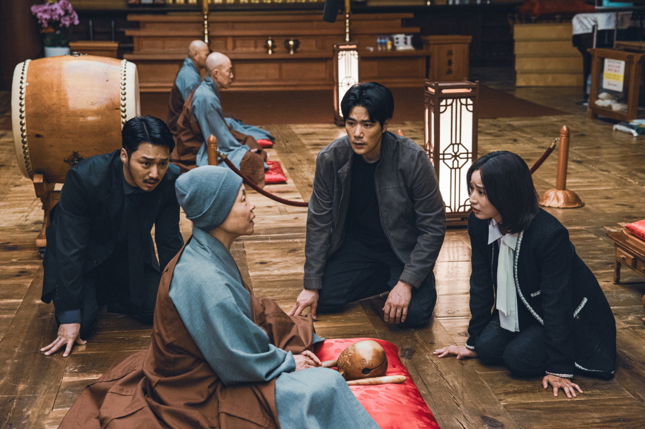 영화 '중간계'에 출연한 배우 변요한, 김강우, 방효린 / CJ CGV