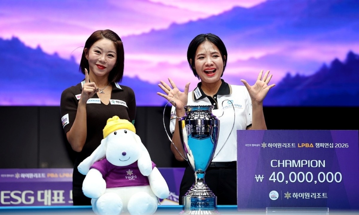 스롱이 '하이원리조트 PBA-LPBA 챔피언십' LPBA 결승에서 김가영을 꺾고 우승을 차지했다. / PBA 제공