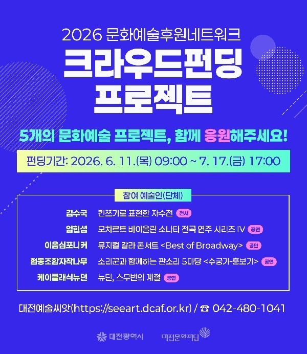 소액 기부로 만드는 문화도시…대전문화재단, 크라우드펀딩 시작