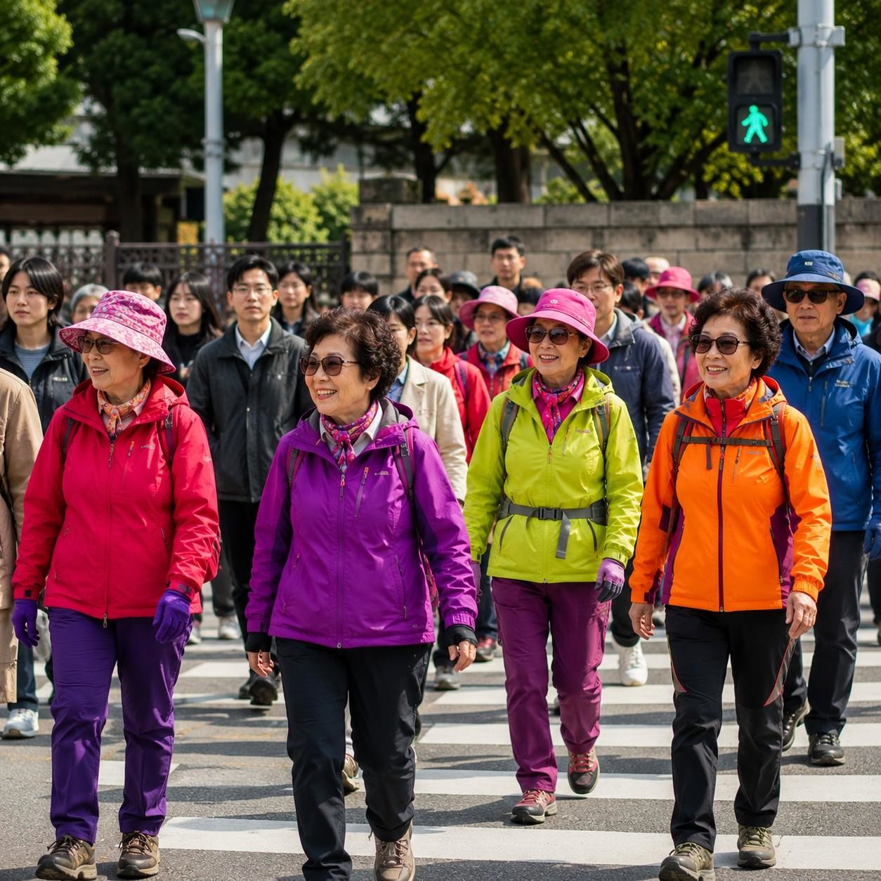 등산복은 한국 어르신들에게 등산용품을 넘어 일상복으로도 사랑받고 있다. / AI가 생성한 자료사진