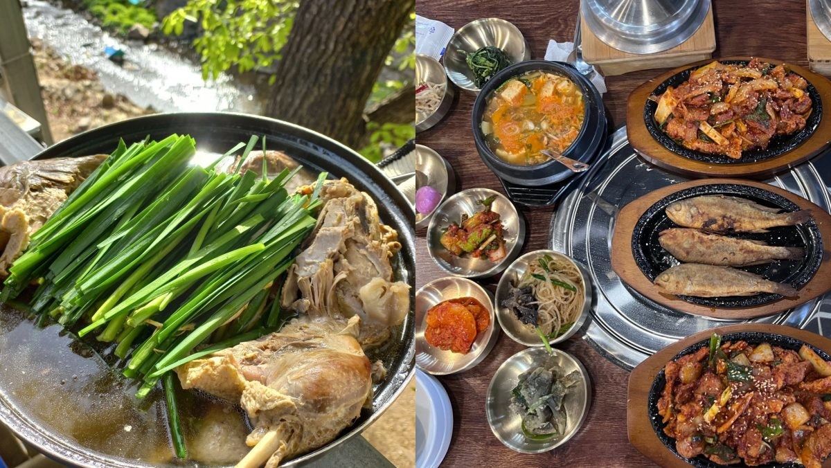 용인 '귀래정' 오리백숙(왼쪽), 장수손두부 네이버 지도 업체 등록 사진