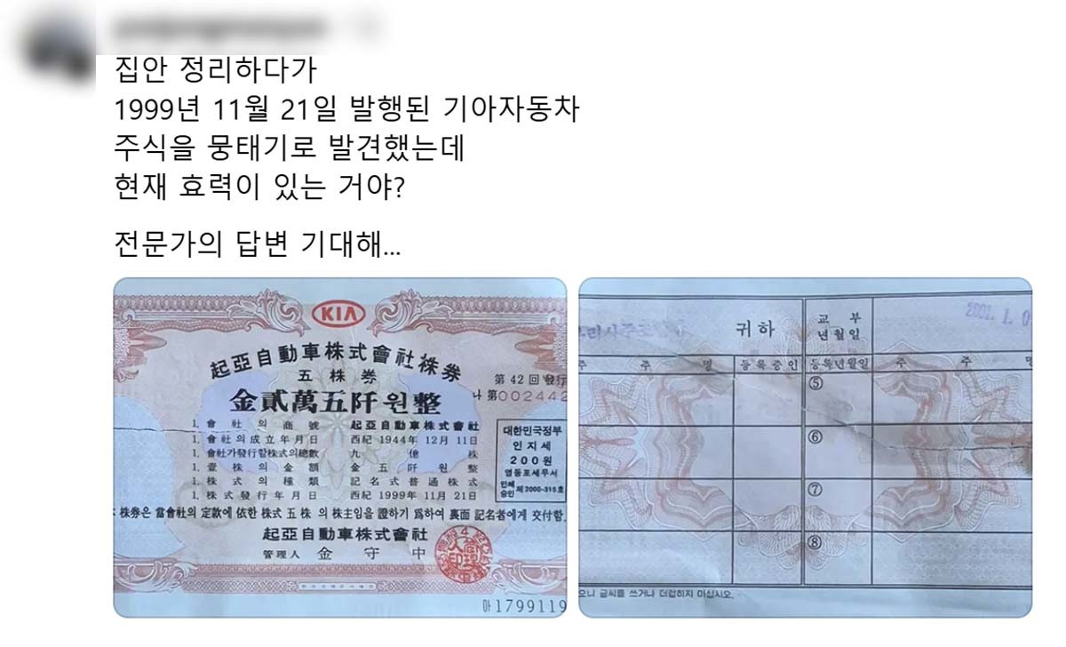 한 네티즌이 스레드에 올린 게시물.