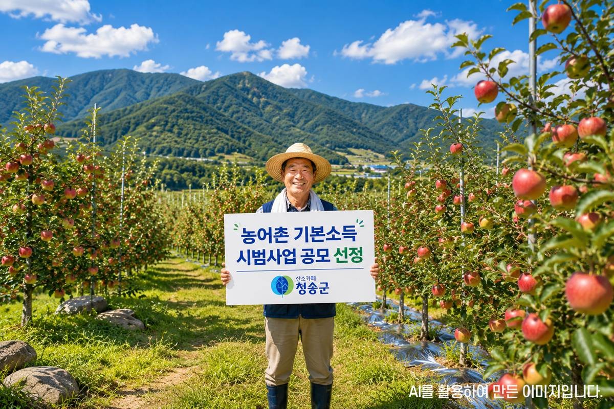 경북 청송군이 농어촌 기본소득 시범사업 추가 대상지로 선정됐다. AI를 활용해 만든 이미지/청송군