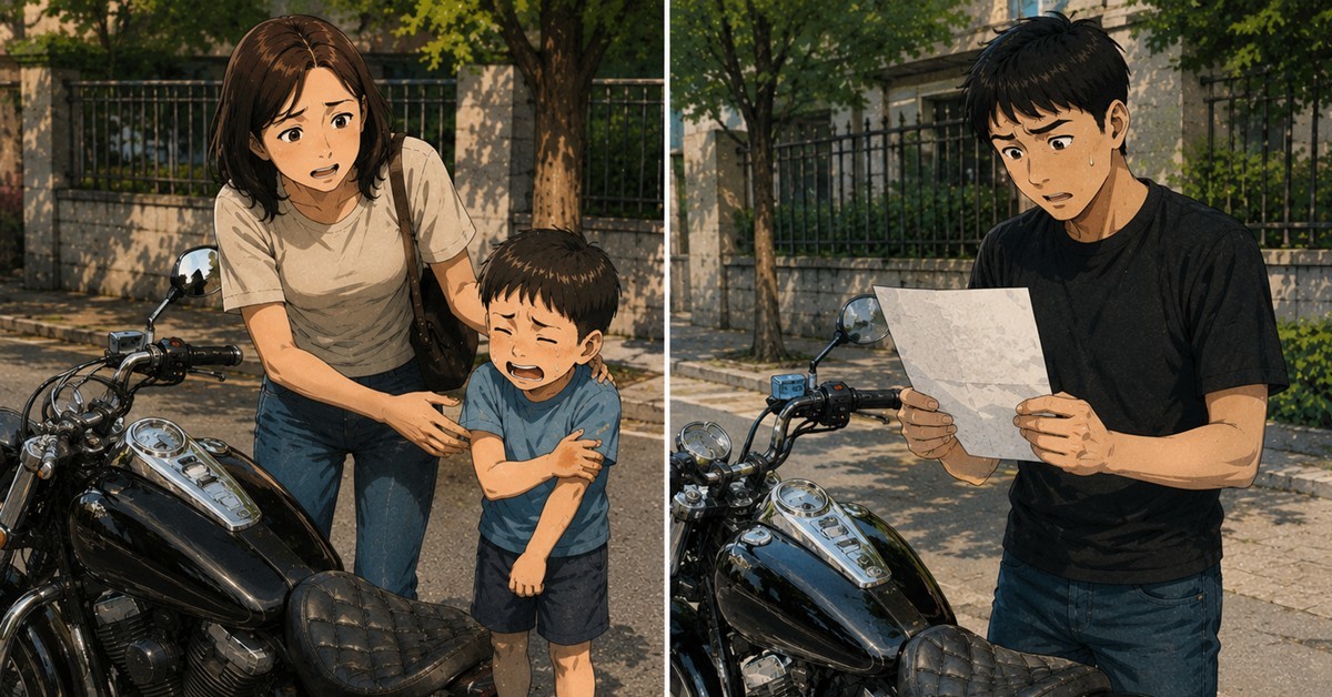 “주차된 제 오토바이에 아이가 데였다며 정말 황당한 쪽지가 붙여져 있네요...” (인증)