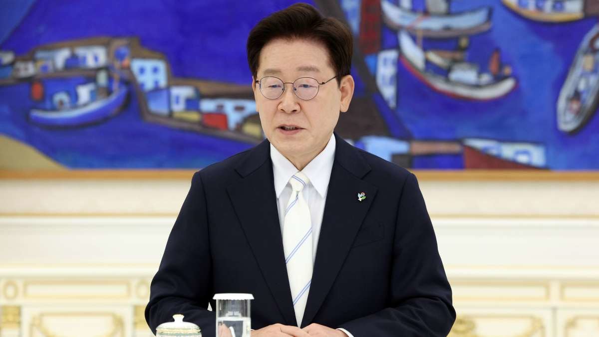 이재명 대통령이 지난 8일 청와대에서 열린 4부 요인 회동에서 발언하고 있다. / 뉴스1