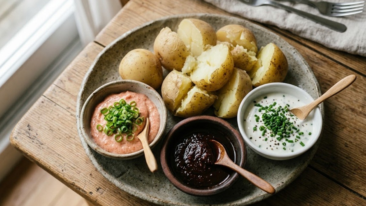 맛있는 감자와 소스 / 기사 내용을 바탕으로 제작한 AI 이미지. 실제 모습과 차이가 있을 수 있습니다.