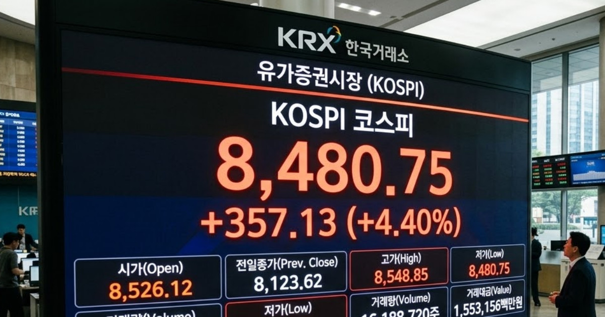 9000피 시대 열릴까…1분 만에 1.5조 쏟아진 코스피 '매수 사이드카' 발동
