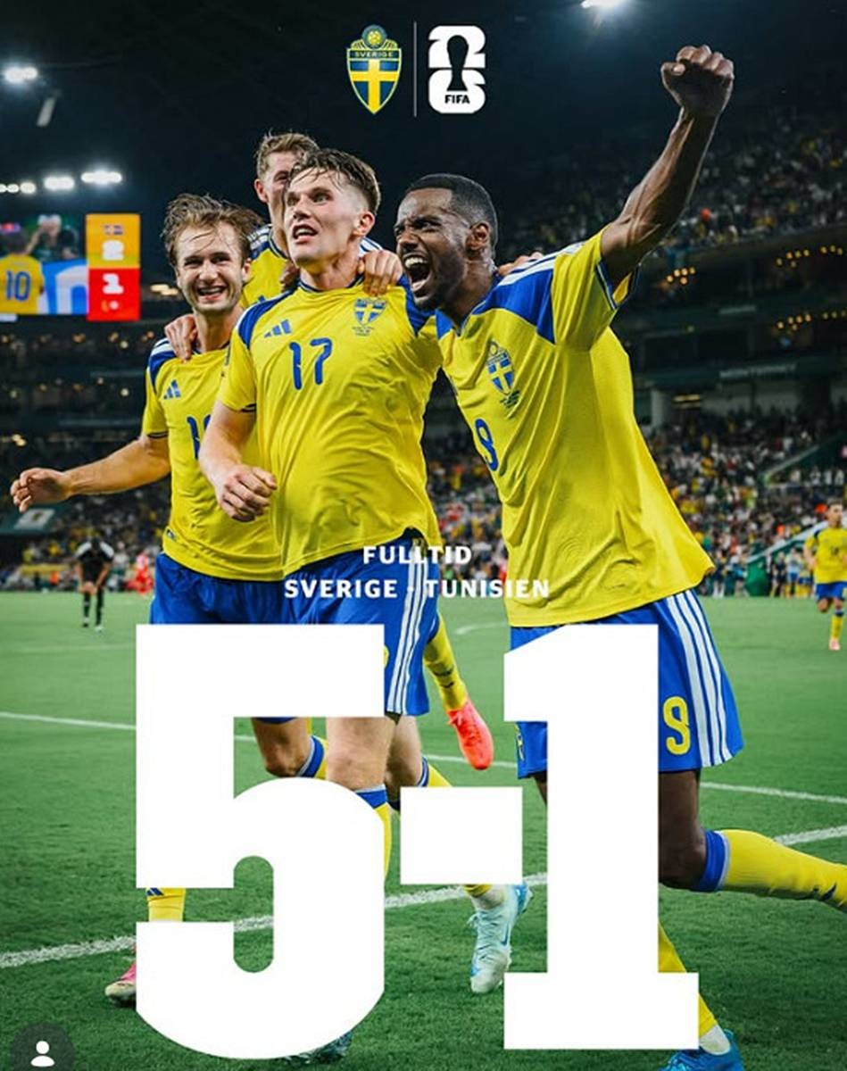튀니지 5-1 대파, 스웨덴 / 스웨덴 축구 대표팀 공식 인스타그램