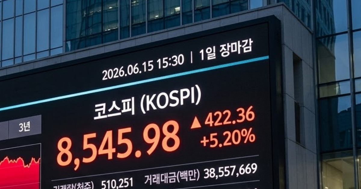 코스피 8545.98 마감…외국인 1조 원대 순매수 속 반도체 대형주 일제히 급등