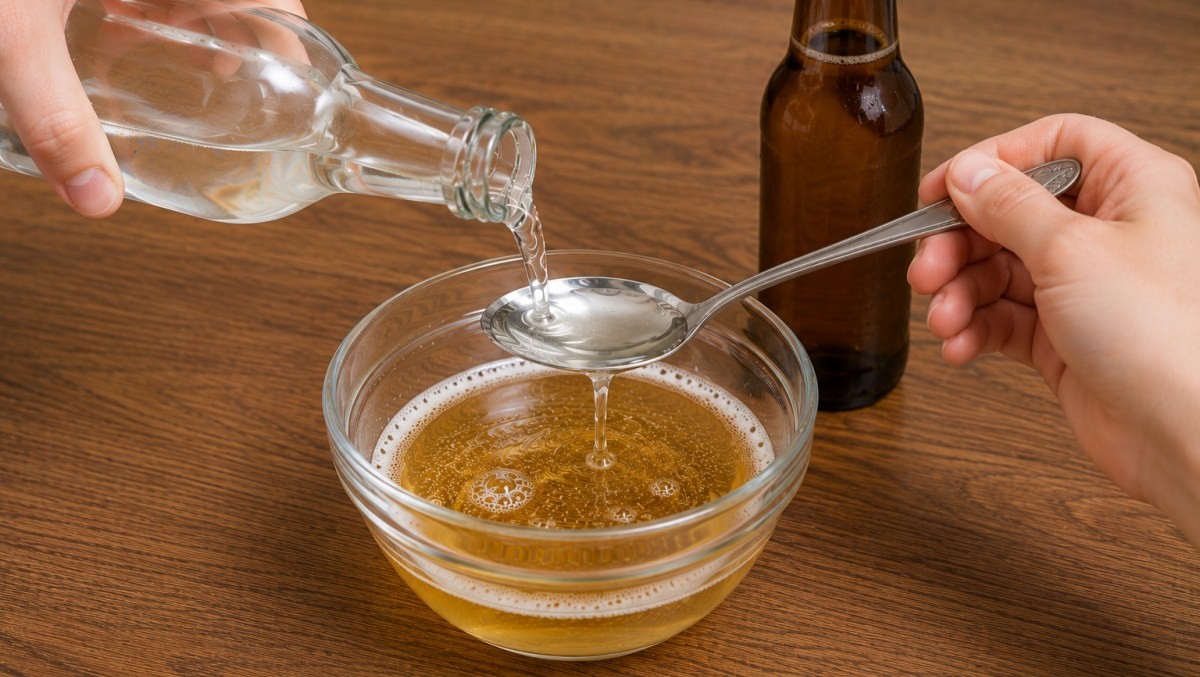 맥주에 식초 넣는 모습 / 기사 내용을 바탕으로 제작한 AI 이미지