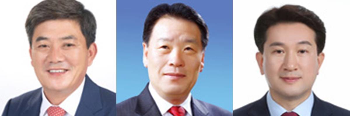 (왼쪽부터)제10대 전반기 포항시의장 후보군인 김철수, 이재진, 조민성 의원(가나다순)