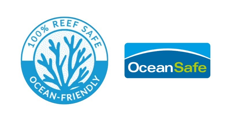 리프세이프(reef-safe) 로고와 오션세이프(ocean-safe) 로고