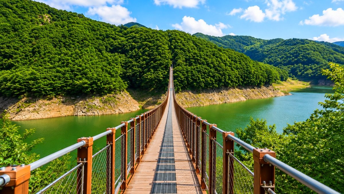 옥순봉 출렁다리. / 제천시 공식 블로그, AI