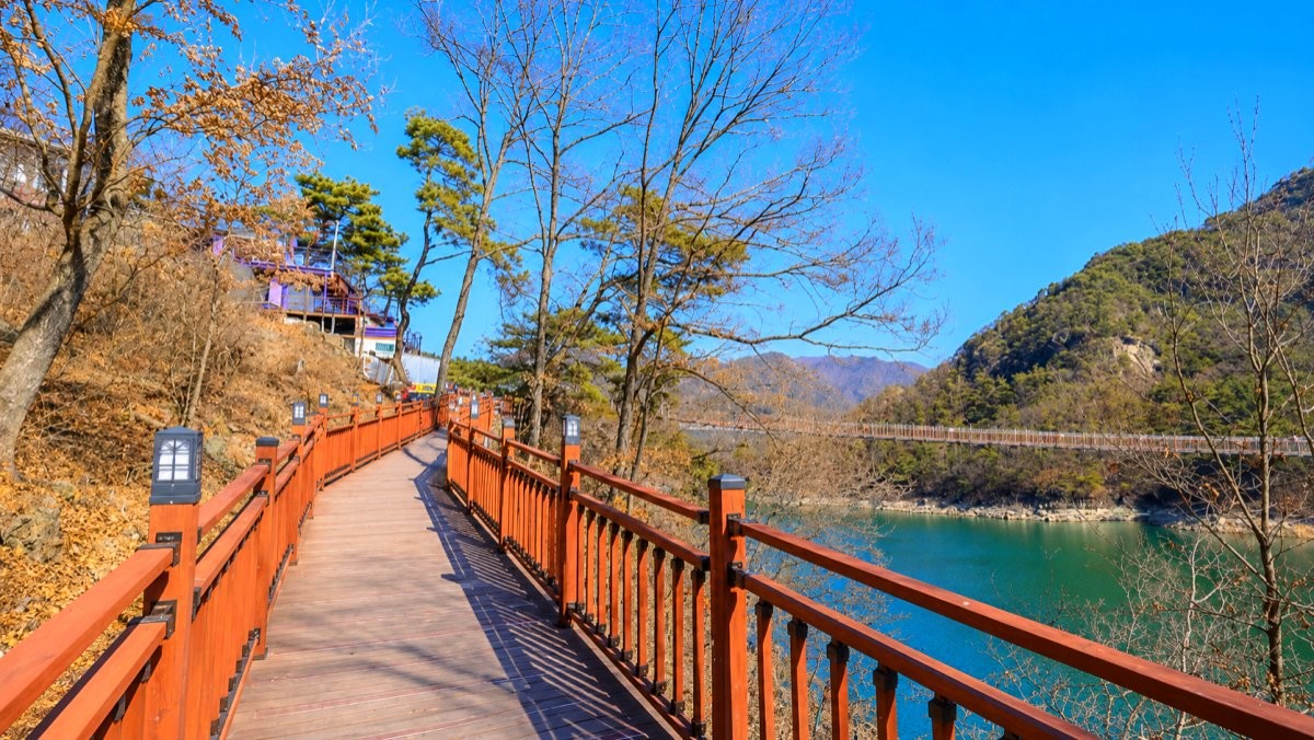 옥순봉 출렁다리. / 제천시 공식 블로그, AI