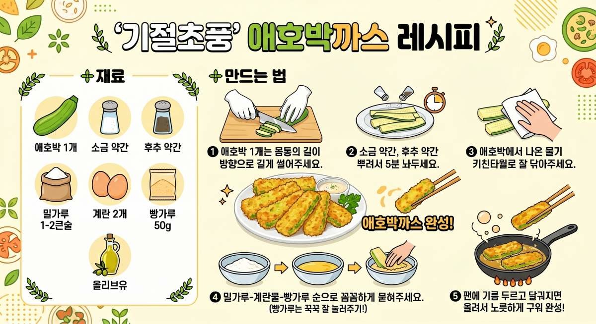 '애호박까스' 레시피 1장 요약. 기사 내용 토대로 AI툴 활용해 제작한 자료사진.