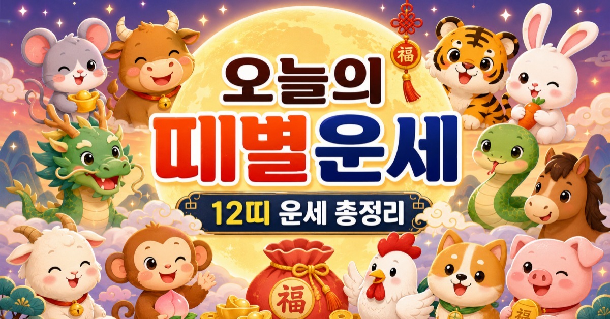 7월 9일 12지지 운세, 말띠·양띠는 '상승장'... 토끼띠·용띠는 '주의보'