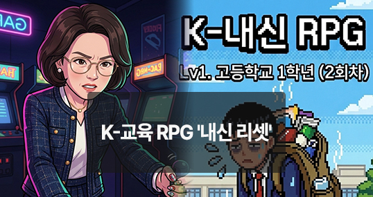 [위키만평] K-교육 RPG '내신 리셋'
