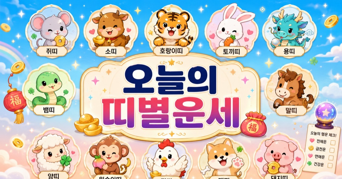 7월 23일 12띠 운세... 쥐띠·원숭이띠·닭띠는 거래 대박 날씨 