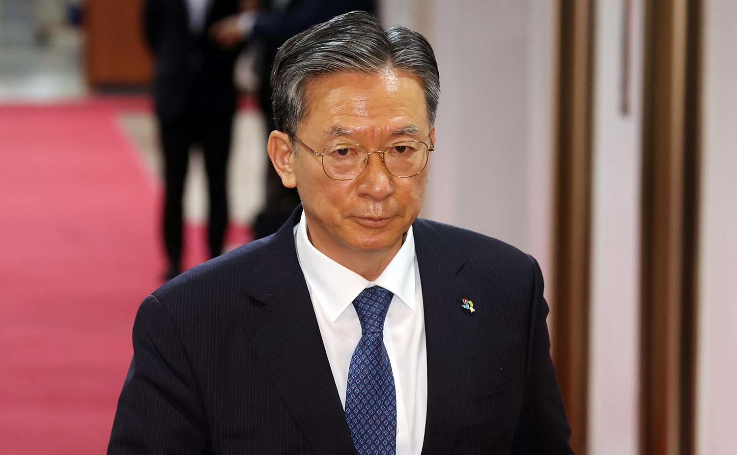 정성호 법무부 장관이 9일 오전 서울 종로구 세종대로 정부서울청사에서 열린 국무회의에 참석하고 있다. / 뉴스1