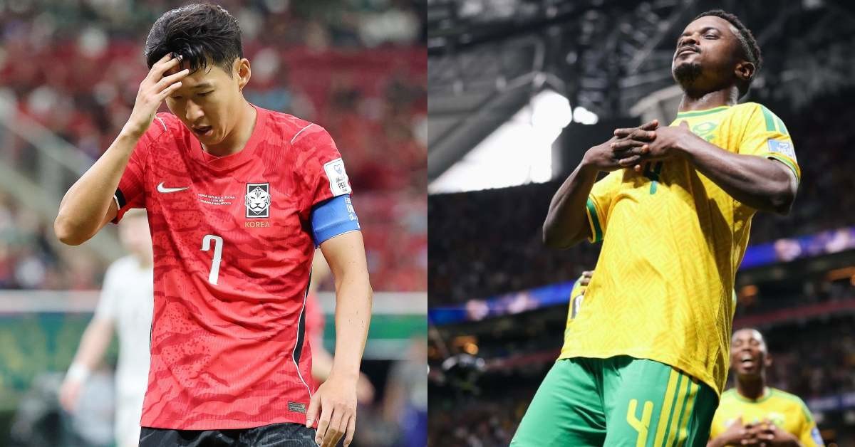 한국 축구 대표팀 주장 손흥민, 남아공 대표팀 테보호 모코에나 / 뉴스1, 남아공축구협회 인스타