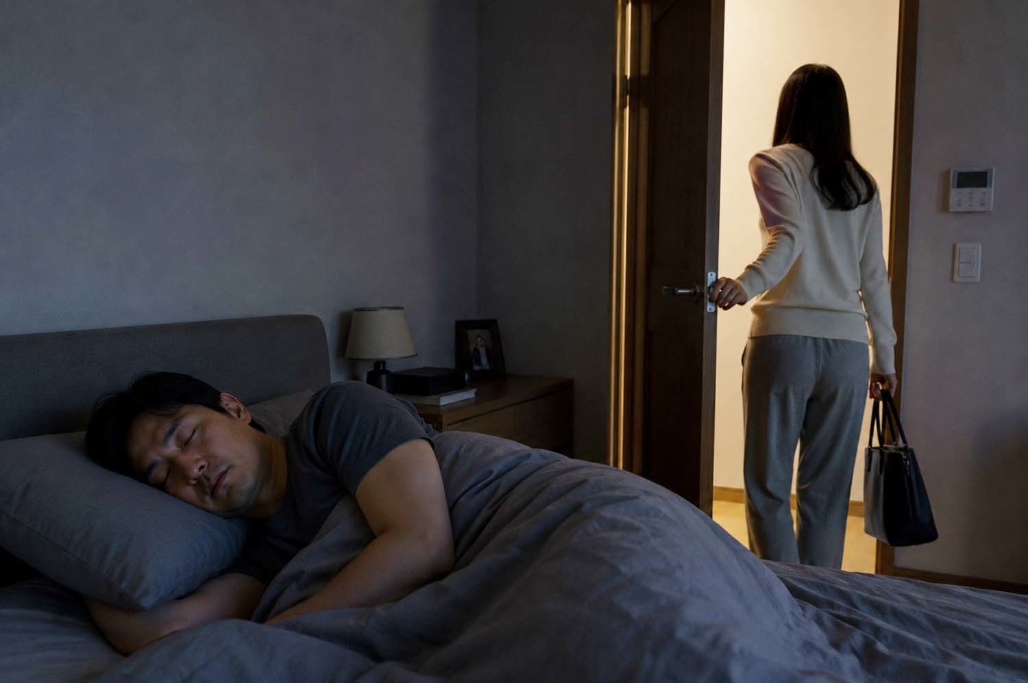 아내의 외도를 눈치챘지만 내색하지 않은 채 홀로 불륜 증거를 모으고 변호사까지 만났다는 한 남성의 글이 직장인 커뮤니티 블라인드에 올라왔다. 글에 대한 이해를 돕기 위해 AI 툴로 만든 사진.