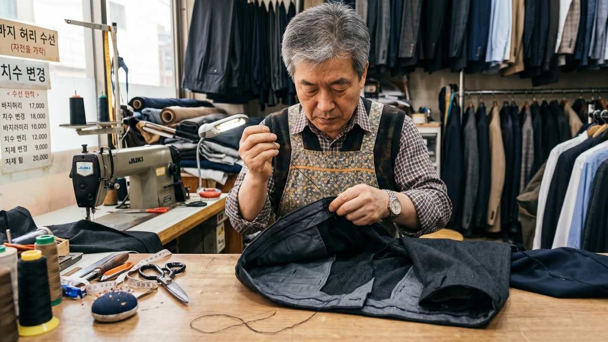 옷 수선집 모습. 기사 내용 토대로 AI툴 활용해 제작한 자료사진.