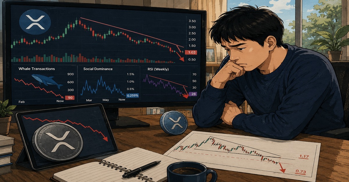 “암호화폐(코인) 리플 관련 대다수 지표들이 0.73달러 추락 가능성을 가리킵니다”