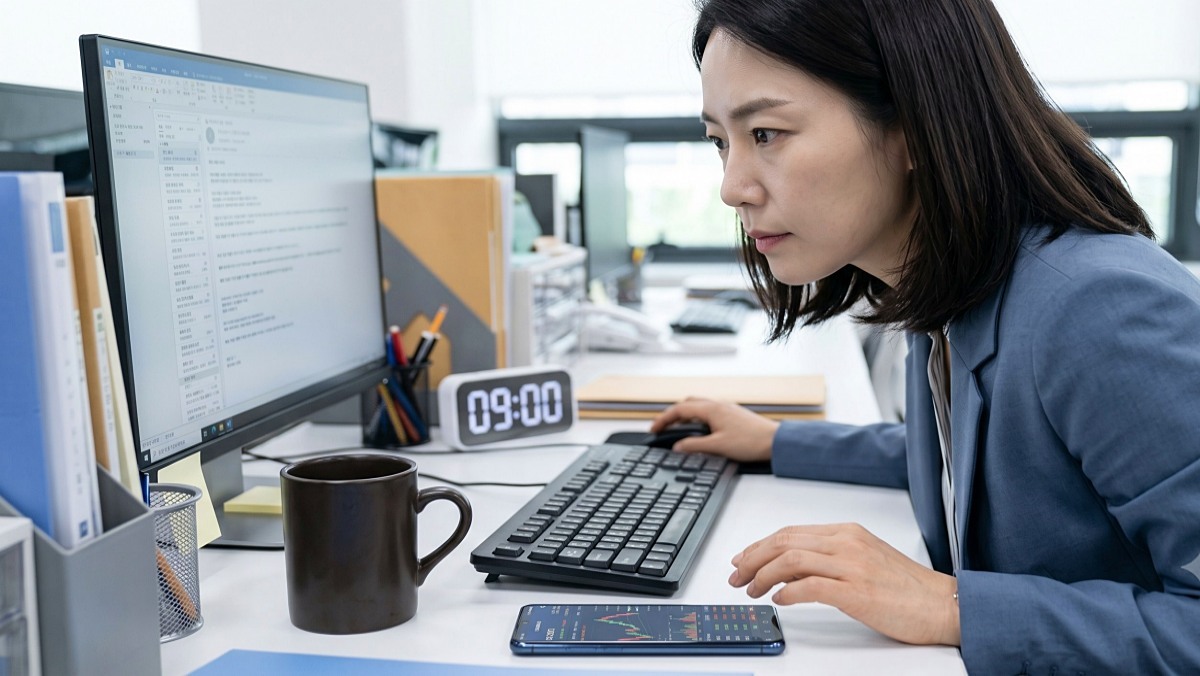 '하루 종일 봐도 안 올라요'…흔들리지 않는 직장인 김 씨의 '주식 시계'