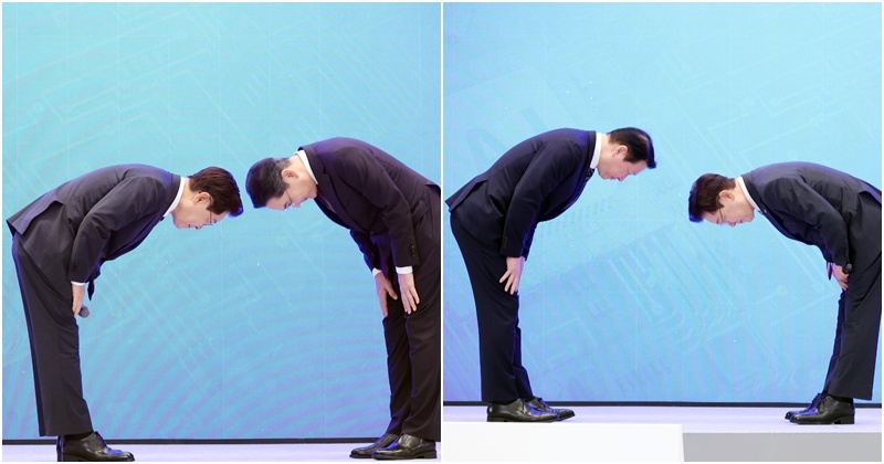 이 대통령, 이재용·최태원 회장 만나 90도 인사하며 '특별한' 호칭까지 사용 