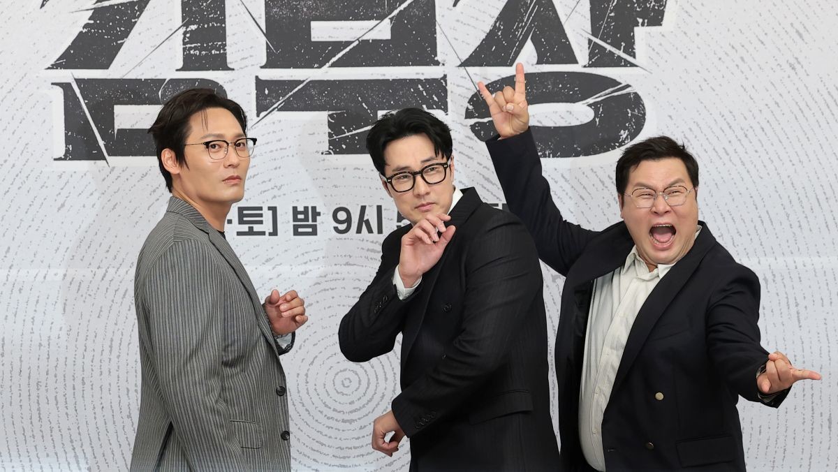 지난 25일 '김부장' 제작발표회 참석한 최대훈, 소지섭, 윤경호 / 뉴스1