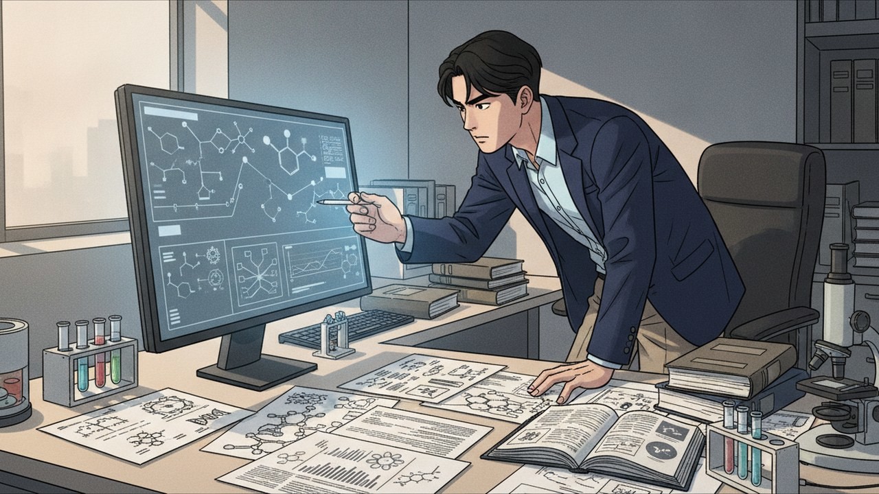 앤트로픽 '클로드 AI4S', 60개 DB 연결 과학 워크벤치 출시 / AI 생성 일러스트(삽화)