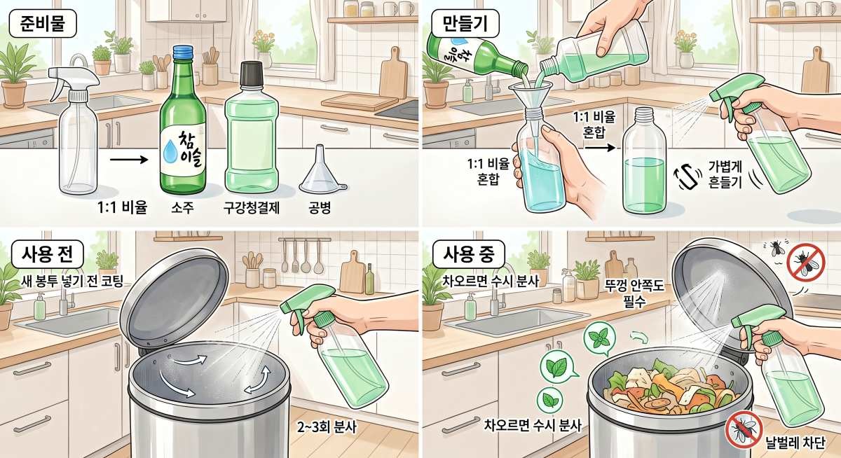 초간단 만능 스프레이 제조법. 기사 내용 토대로 AI툴 활용해 제작한 자료사진.