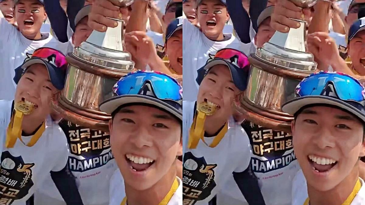 2025 대통령배 전국고교야구대회에서 '서울 휘문고'를 꺾고 우승한 '부산 경남고'. / SPOTV-유튜브 '윅카이브'