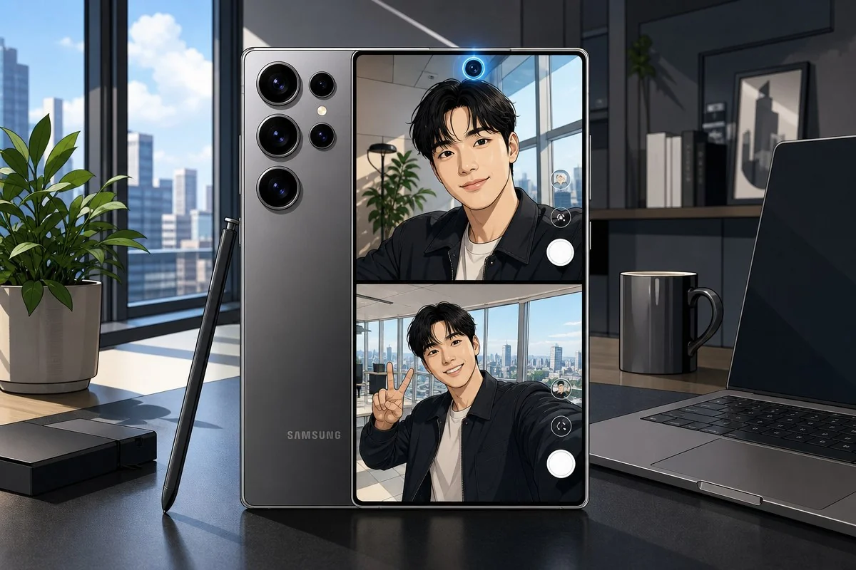 갤럭시 S27 울트라, 아이폰17 셀카 트릭 베낀다…16MP 스퀘어 센서 / AI 생성 일러스트(삽화)