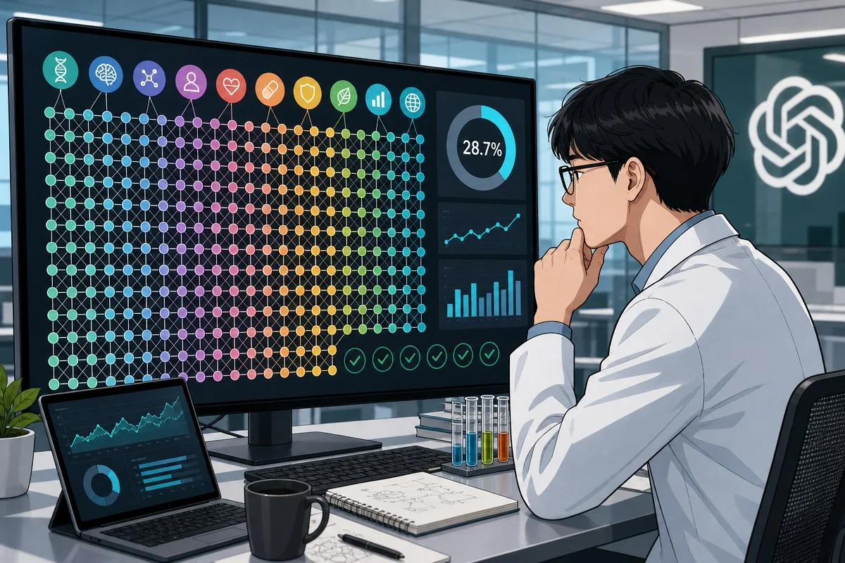 오픈AI 'GeneBench-Pro' 공개…최강 AI도 문제 3분의 1만 풀어 / AI 생성 일러스트(삽화)