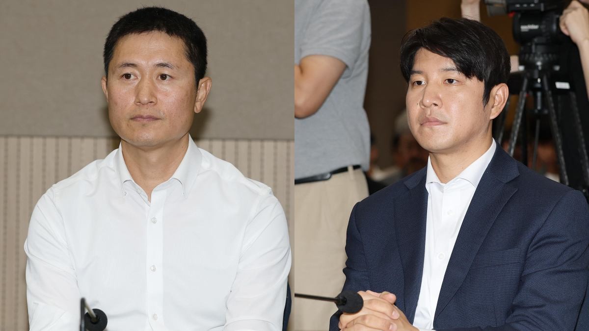 축구혁신위 출범식 자리한 이영표 , 박주호 해설위원. / 공동취재-뉴스1