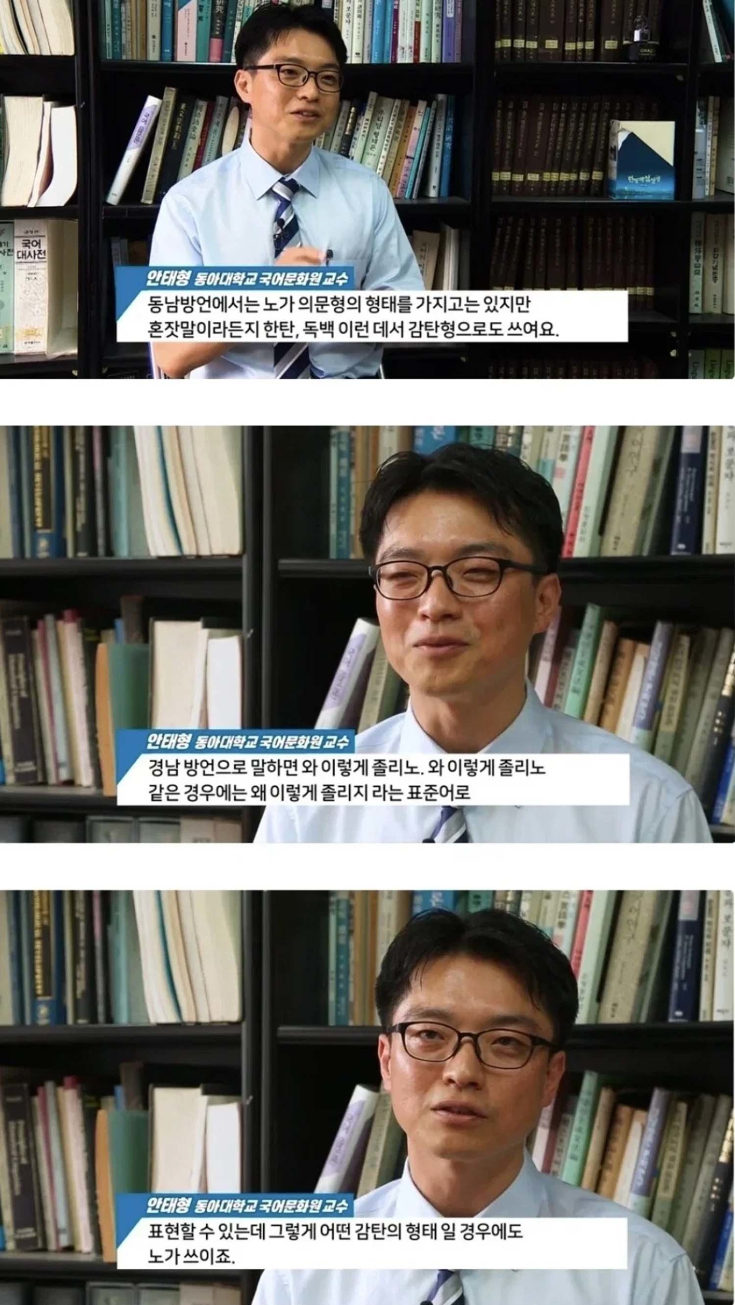 안태형 동아대 국어문화원 교수가 과거 한 방송과의 인터뷰에서 한 말. / 더쿠