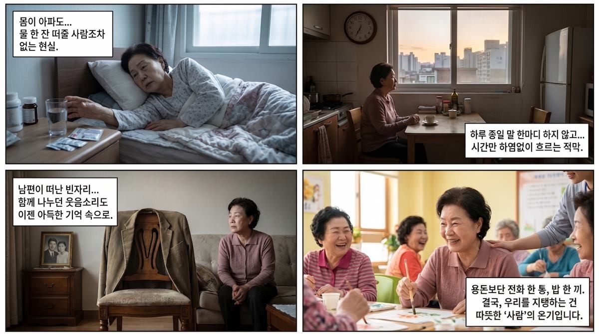 중년의 외로운 현실. 기사 내용 토대로 AI툴 활용해 제작한 자료사진.
